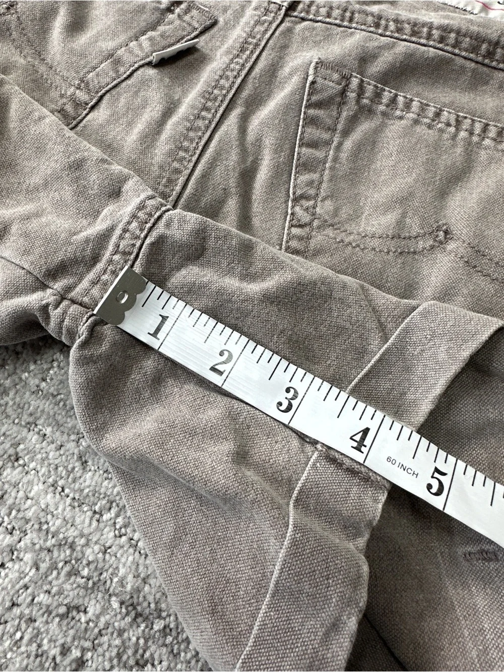 Pepe Jeans London High Rise Denim Shorts Taupe Cuffed Size 24 - Picture 7 of 12